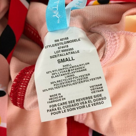 Beach Betty by Miracle Brands One Piece Swimsuit Keyhole Floral Red Size S - Picture 4 of 4